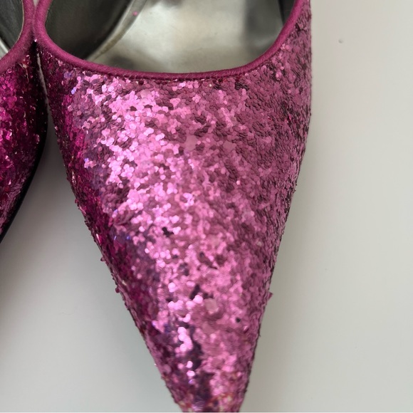 Guess Glitter Sparkle Carrie Stiletto High Heels Pink Sz 8 - Picture 5 of 10
